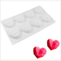 8 Heart Silicone Cake Mold 3D Diamond Love DIY Baking Candle Mold Modelling Decor Tools Handmade Cupcake Jelly Cookie Muffin Mak